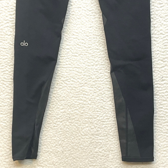 Alo Leggings Womens XS Black Airbrush Facet Workout Gym Running Mid Rise Yoga - Picture 7 of 13